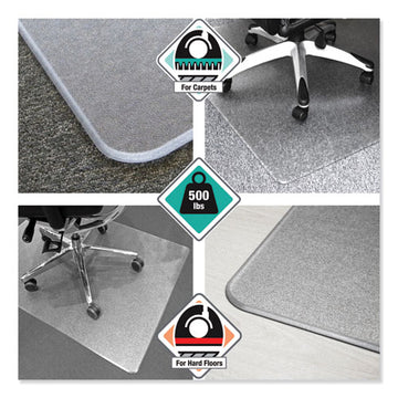 Floortex® Cleartex Megamat Heavy-duty Polycarbonate Mat For Hard Floor-all Carpet, 46 X 53, Clear freeshipping - TVN Wholesale